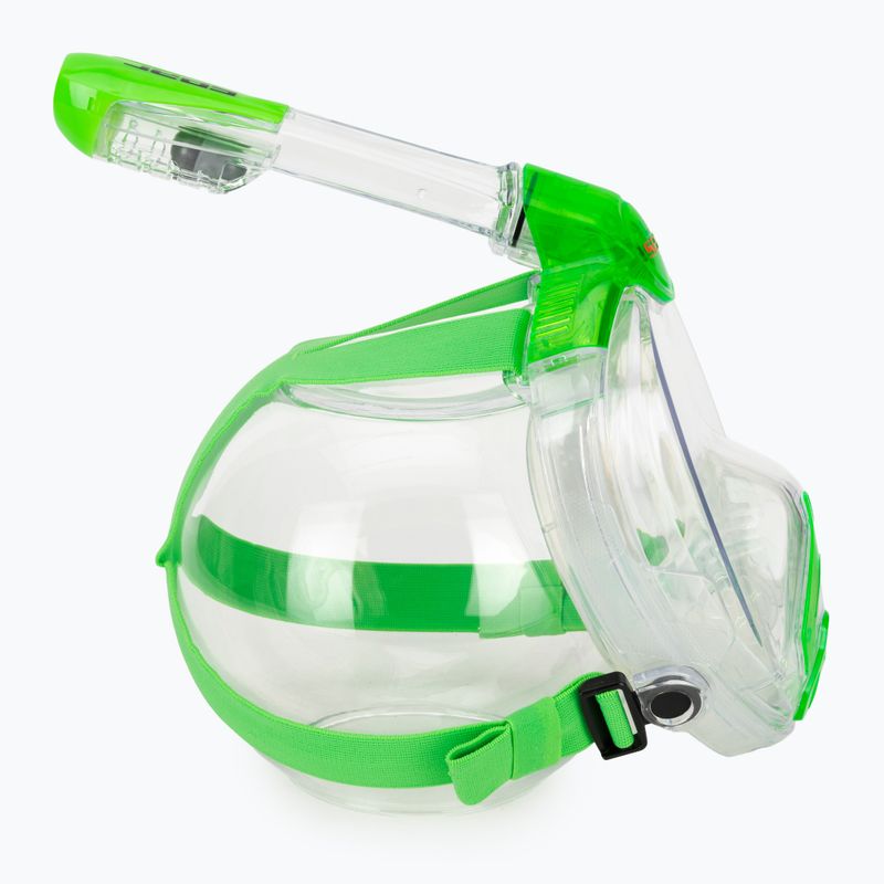 Masca facială completă pentru snorkeling pentru copii SEAC Libera lime transparent/lime 3