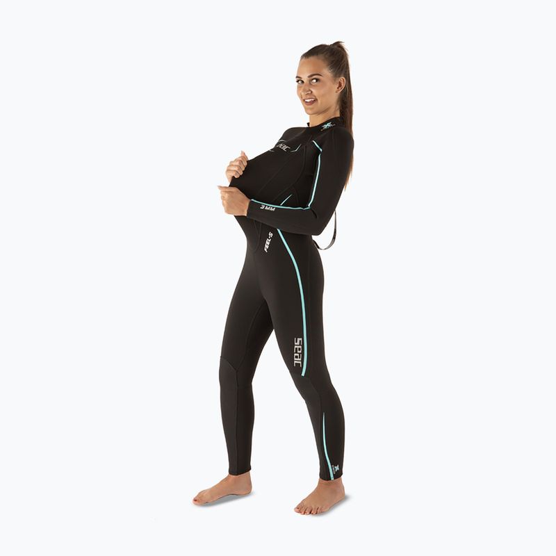 Costum de scufundări pentru femei SEAC Feel-S 3 mm black/light blue 4