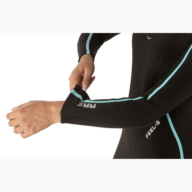 Costum de scufundări pentru femei SEAC Feel-S 3 mm black/light blue 8