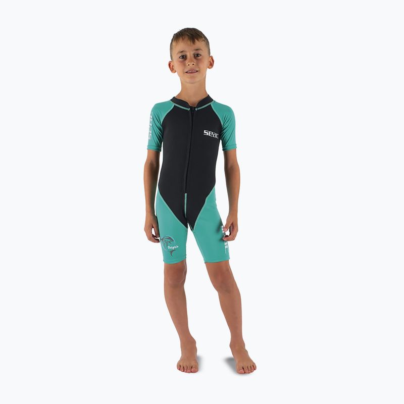Costum de înot pentru copii SEAC Dolphin Shorty 1,5 mm black/tiffany