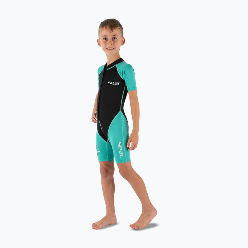 Costum de înot pentru copii SEAC Dolphin Shorty 1,5 mm black/tiffany 4