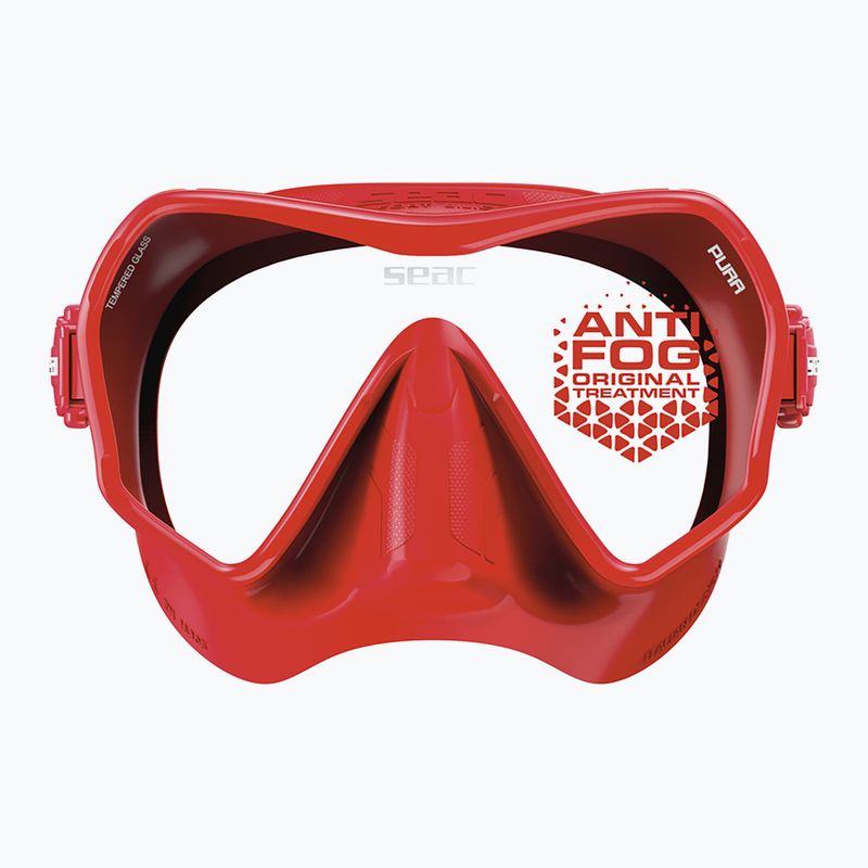 Mască de scufundări SEAC Pura Antifog red 4