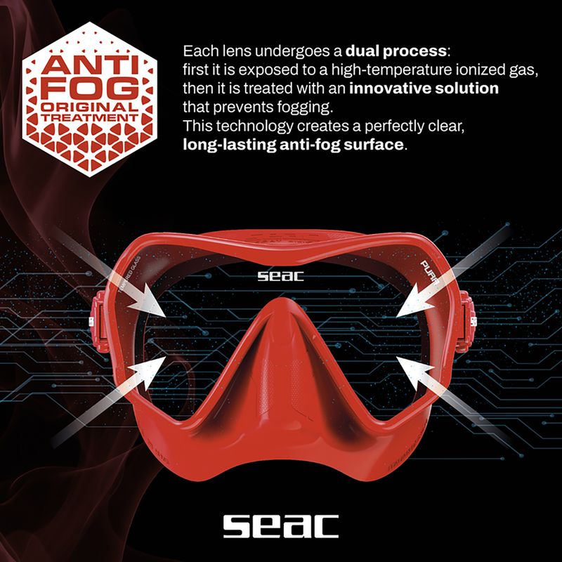Mască de scufundări SEAC Pura Antifog red 7