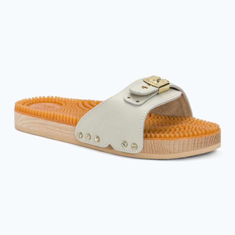 Papuci pentru femei  Scholl Pescura Flat Massage Lea off white