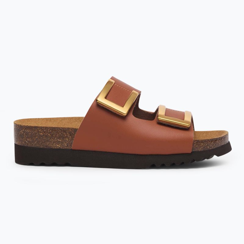 Papuci pentru femei Scholl Monterey 2 Straps Ad Med camel 9