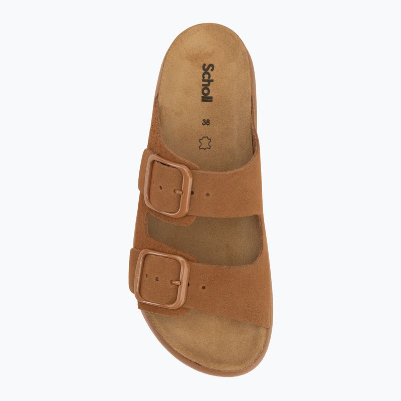 Papuci pentru femei Scholl Noelle Chunky Suede cognac 5