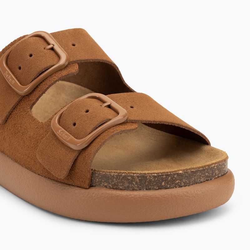 Papuci pentru femei Scholl Noelle Chunky Suede cognac 7