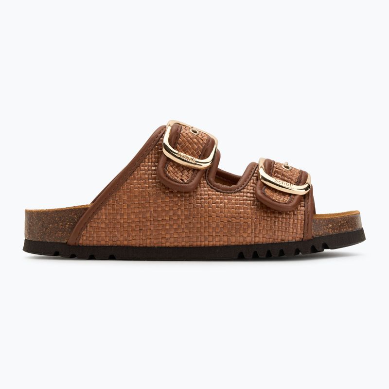 Papuci pentru femei Scholl Noelle Raffia cognac 2