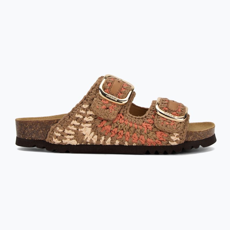 Papuci pentru femei Scholl Noelle Crochet bude/light brown/cognac 2