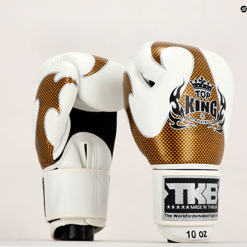 Top King Muay Thai Muay Thai Muay Thai Empower mănuși de box alb TKBGEM-01A-WH-GD-10 7