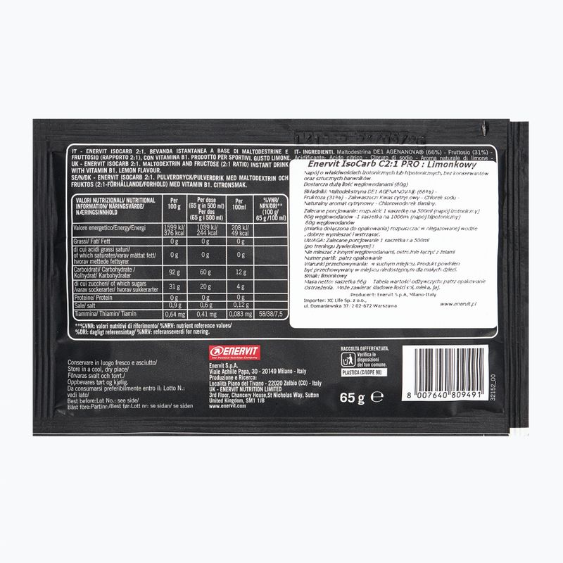 Băutură izotonică Enervit C2:1 Isocarb 65 g mild lemon 2