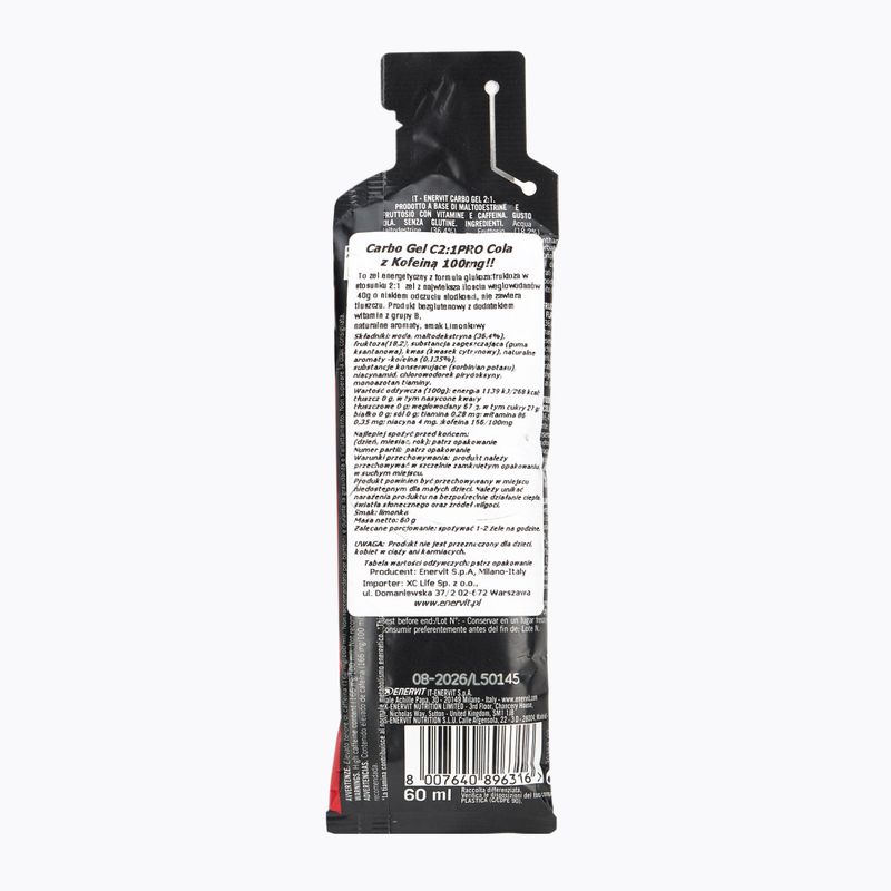 Gel energetic Enervit C2:1 Carbo Gel 60 ml cola with caffeine 2