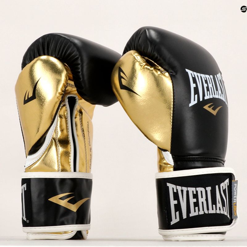 Mănuși de box EVERLAST Powerlock Pu, negru, 2200 BLK/GOLD-10 oz 7