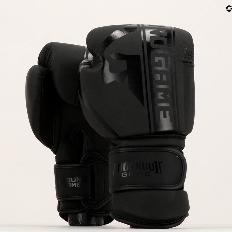 Mănuși de box pentru bărbați GroundGame Stripe, negru, 21BOXGLOSTRBL10 9