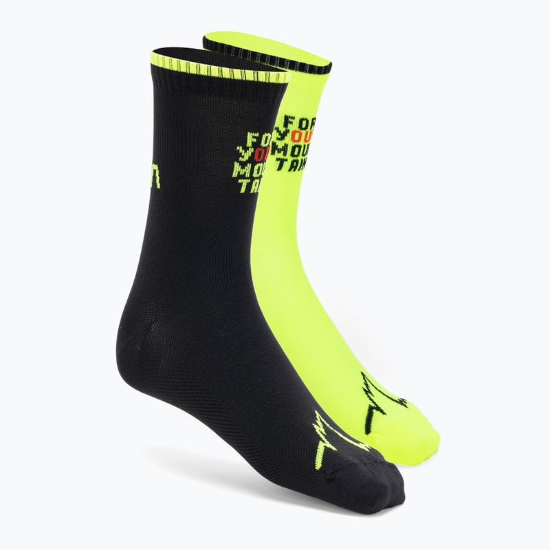 Șosete de alergat LaSportiva For Your Mountain galben-negre 69R999720