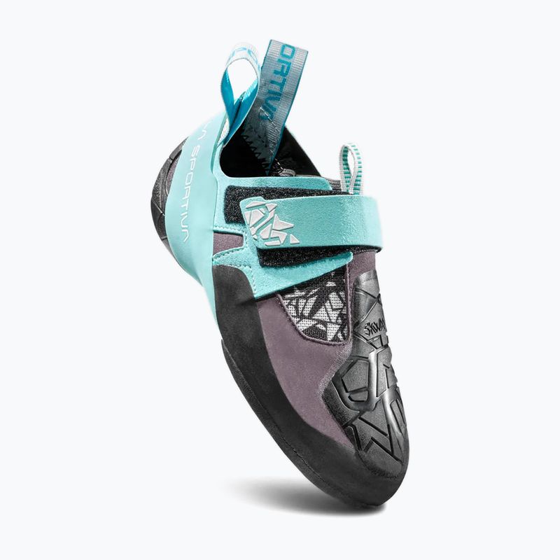 Pantofi de alpinism pentru femei La Sportiva Skwama Vegan carbon/turcoaz 8