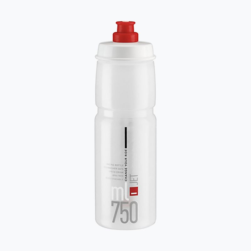 Sticlă de ciclism Elite Jet 750 ml clar/roșu cu logo roșu