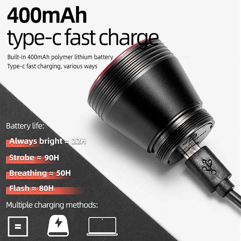 Far de bicicletă spate Rockbros TL907Q50 Taillight 60 Lumen black 8