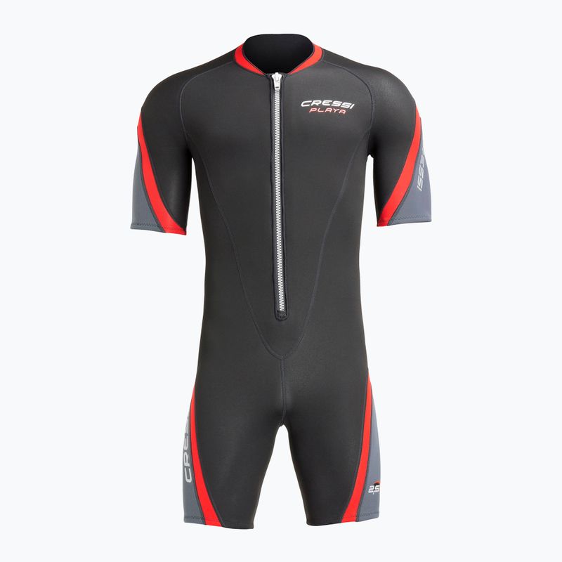 Costum de wetsuit Cressi Playa Shorty 2.5 mm negru/roșu pentru femei
