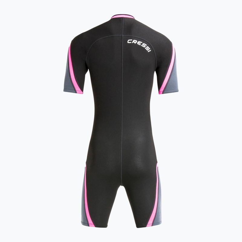 Costum de neoprenare Cressi Playa Shorty 2.5 mm negru/roz pentru femei 2