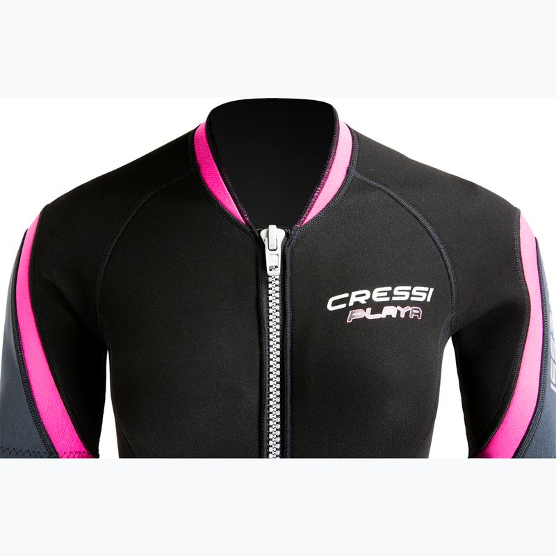 Costum de neoprenare Cressi Playa Shorty 2.5 mm negru/roz pentru femei 4