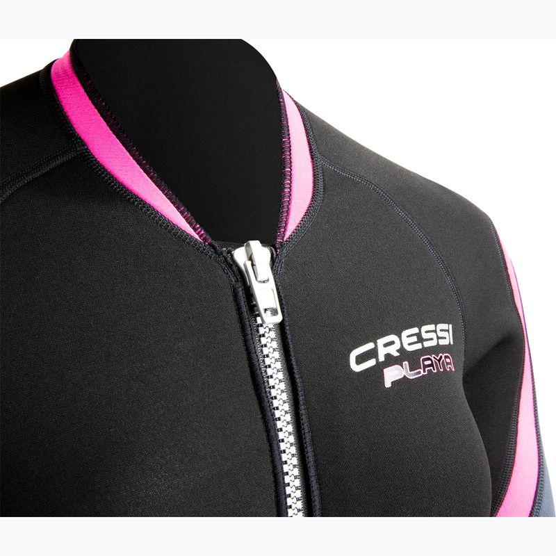 Costum de neoprenare Cressi Playa Shorty 2.5 mm negru/roz pentru femei 6