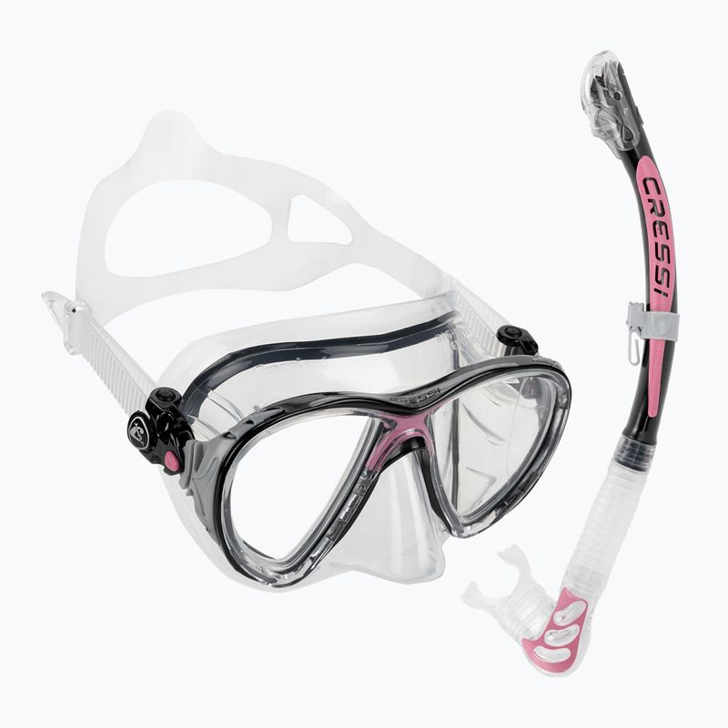 Set de scufundări  Cressi Big Eyes Evolution + Alpha Ultra Dry black/pink