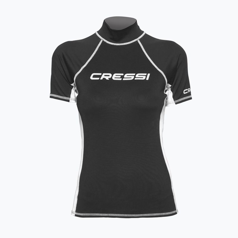 Cămașă de baie pentru femei Cressi Rash Guard S/SL negru/alb LW476853