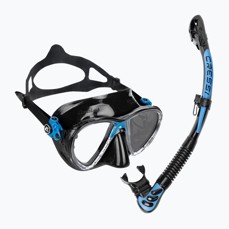 Set de scufundări  Cressi Big Eyes Evolution + Alpha Ultra Dry black/blue
