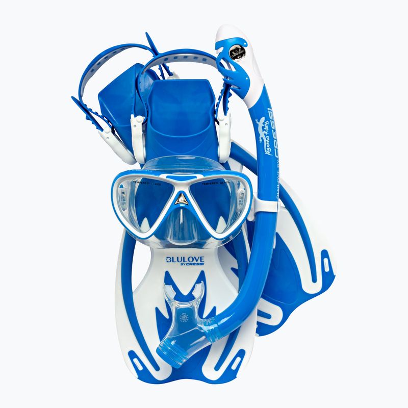 Set de scufundări pentru copii Cressi Rocks Jr Set blue/white
