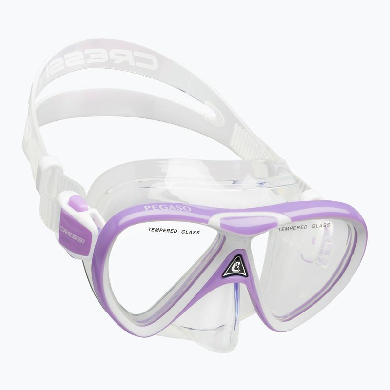 Set de scufundări pentru copii Cressi Rocks Jr Set lilac/white 3