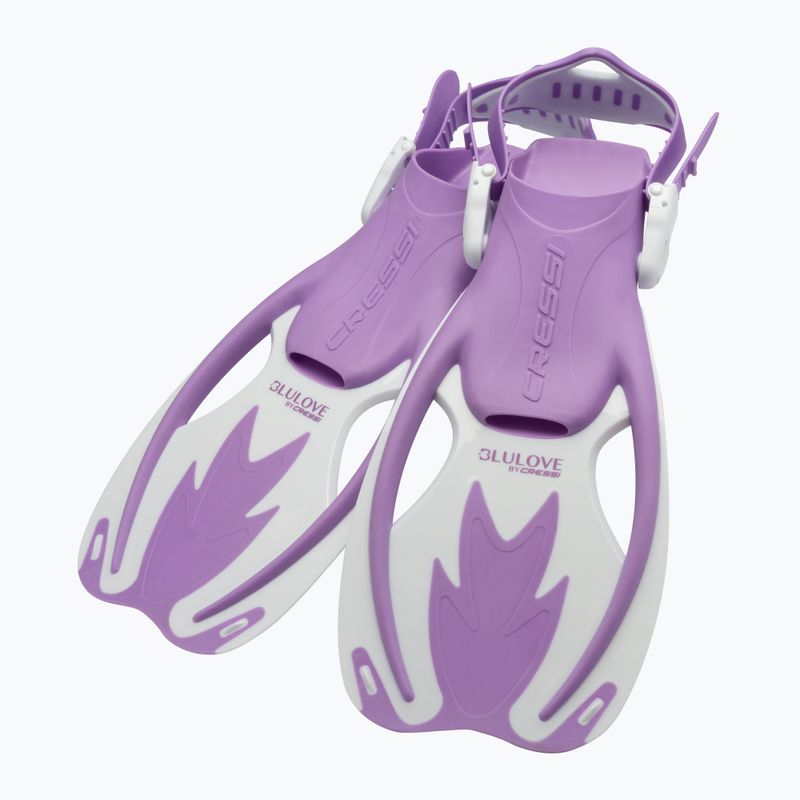 Set de scufundări pentru copii Cressi Rocks Jr Set lilac/white 5