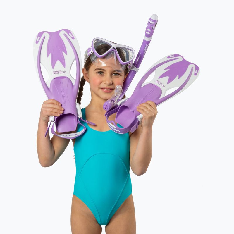 Set de scufundări pentru copii Cressi Rocks Jr Set lilac/white 6