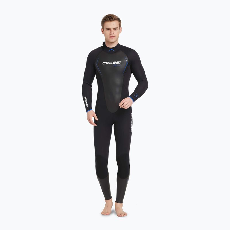Costum de înot pentru bărbați Cressi Altum Monopiece 3 mm black/blue