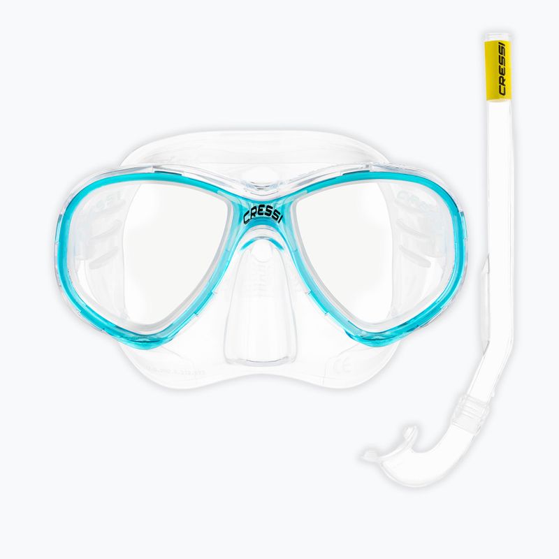 Set de snorkeling pentru copii Cressi Perla Jr + Minigringo clear/aquamarine 2