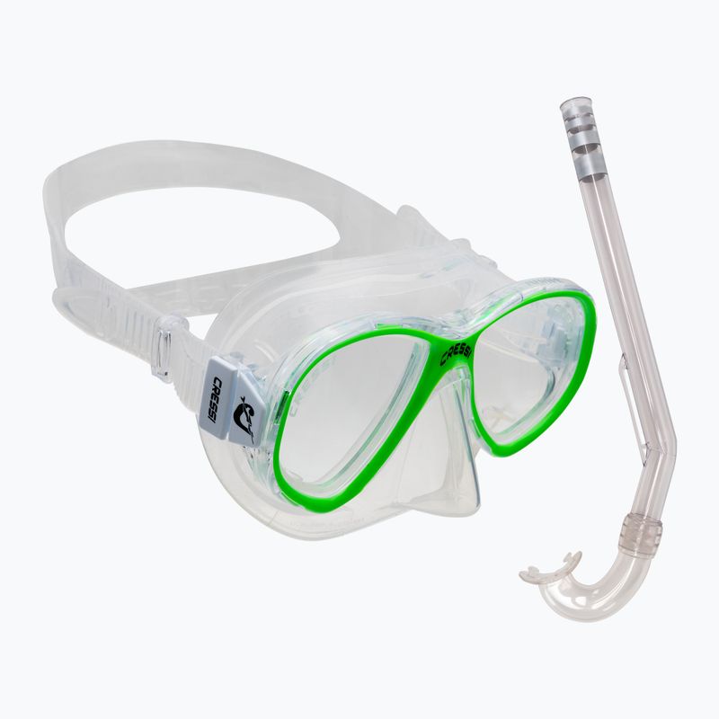 Cressi Perla + Minigringo set snorkel pentru copii mască + snorkel verde DM101267