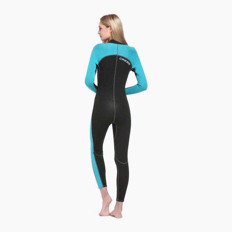 Costum de înot pentru femei Cressi Lido Monopiece 2 mm black/aquamarine 2