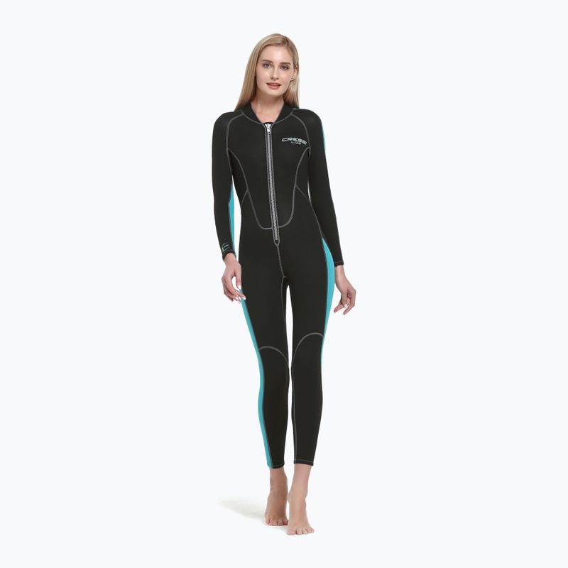 Costum de înot pentru femei Cressi Lido Monopiece 2 mm black/aquamarine 5