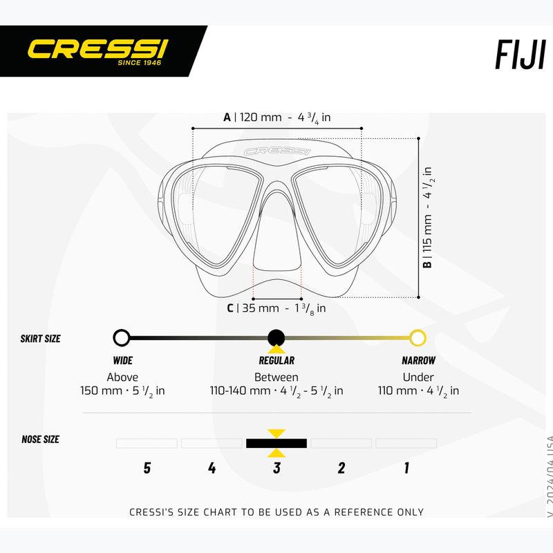Mască de scufundări Cressi Fiji black/black 6