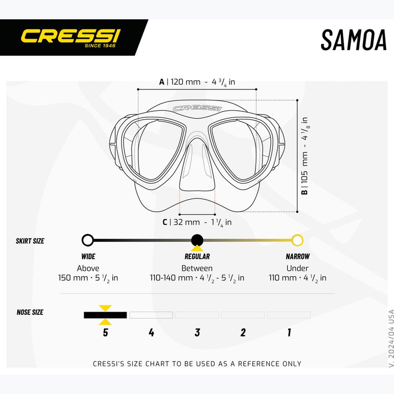 Mască de scufundări Cressi Samoa clear/aquamarine 6
