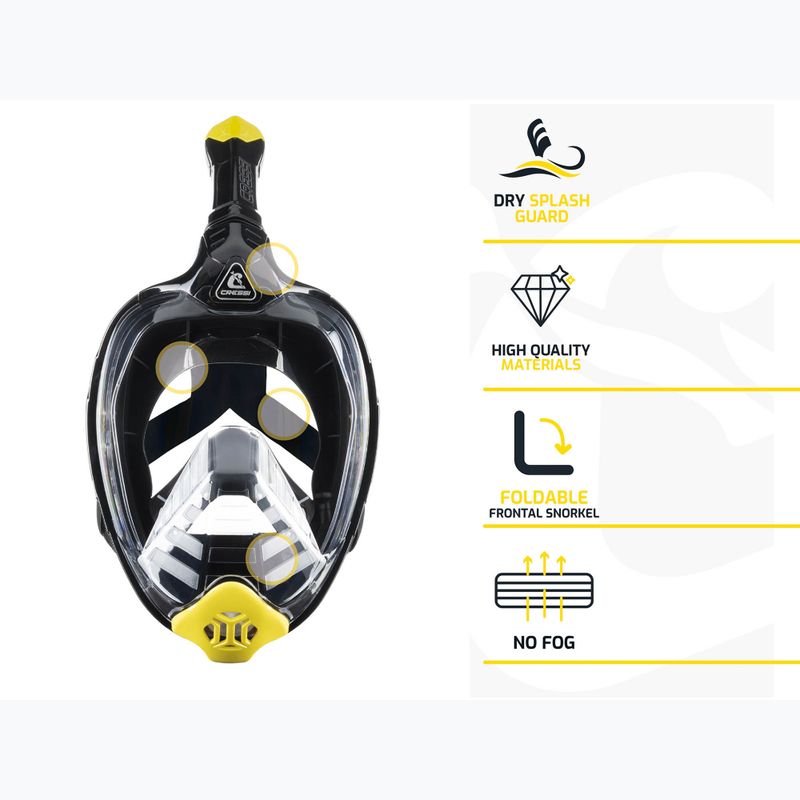 Mască completă pentru snorkelling Cressi Bali Full Face black/grey 5