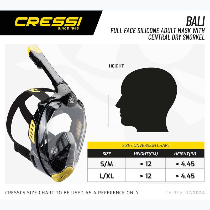 Mască completă pentru snorkelling Cressi Bali Full Face black/grey 6