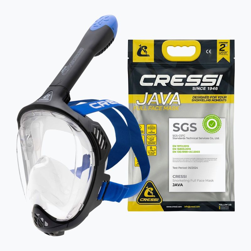 Mască integrală de snorkeling Cressi Java Full Face black/blue 8