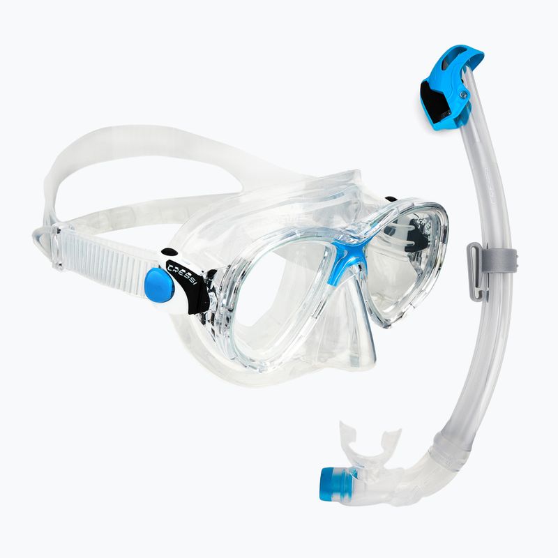 Set de scufundare Cressi Marea + Seal Dry Jr clear/azure