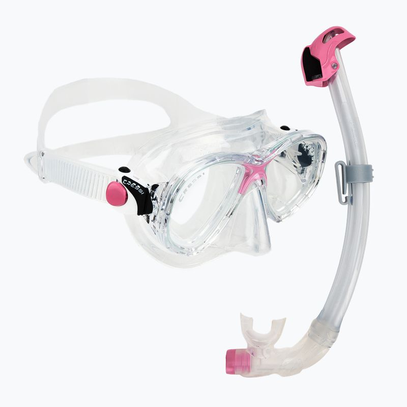 Set de scufundare Cressi Marea + Seal Dry Jr clear/pink