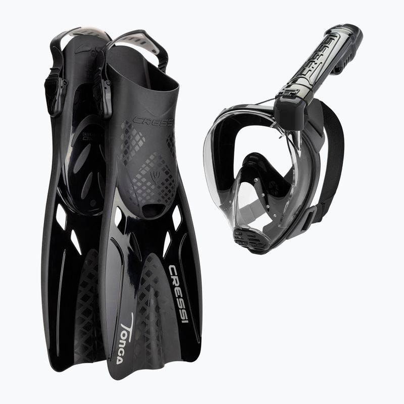 Set de scufundări Cressi Baron + Tonga black/black/black