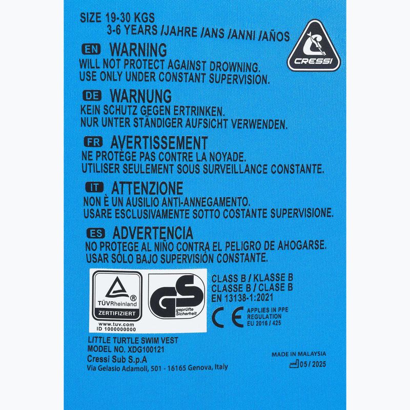 Vestă de salvare pentru copii Cressi Little Turtle yellow/azure 4