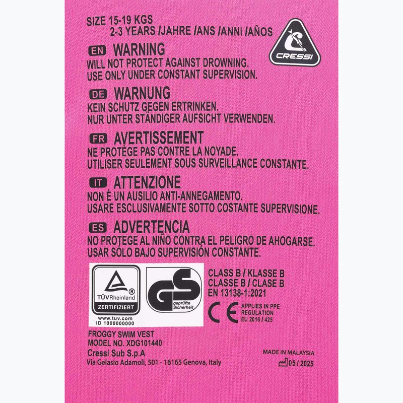 Vestă de siguranță pentru copii Cressi Froggy pink/lilac 4