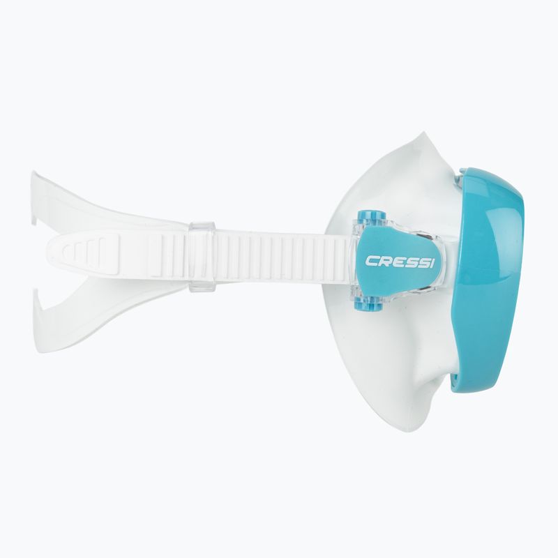 Masca de scufundare pentru femei Cressi Honey 420 UV white/aquamarine/blue/orange 3