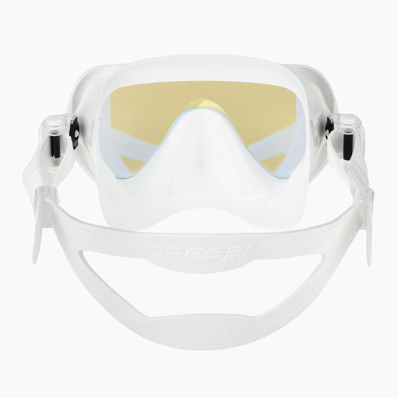 Masca de scufundare pentru femei Cressi Honey 420 UV white/white/yellow/blue 4